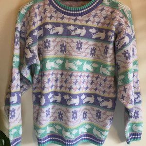 Fun vintage sweater with incredible pastel colors